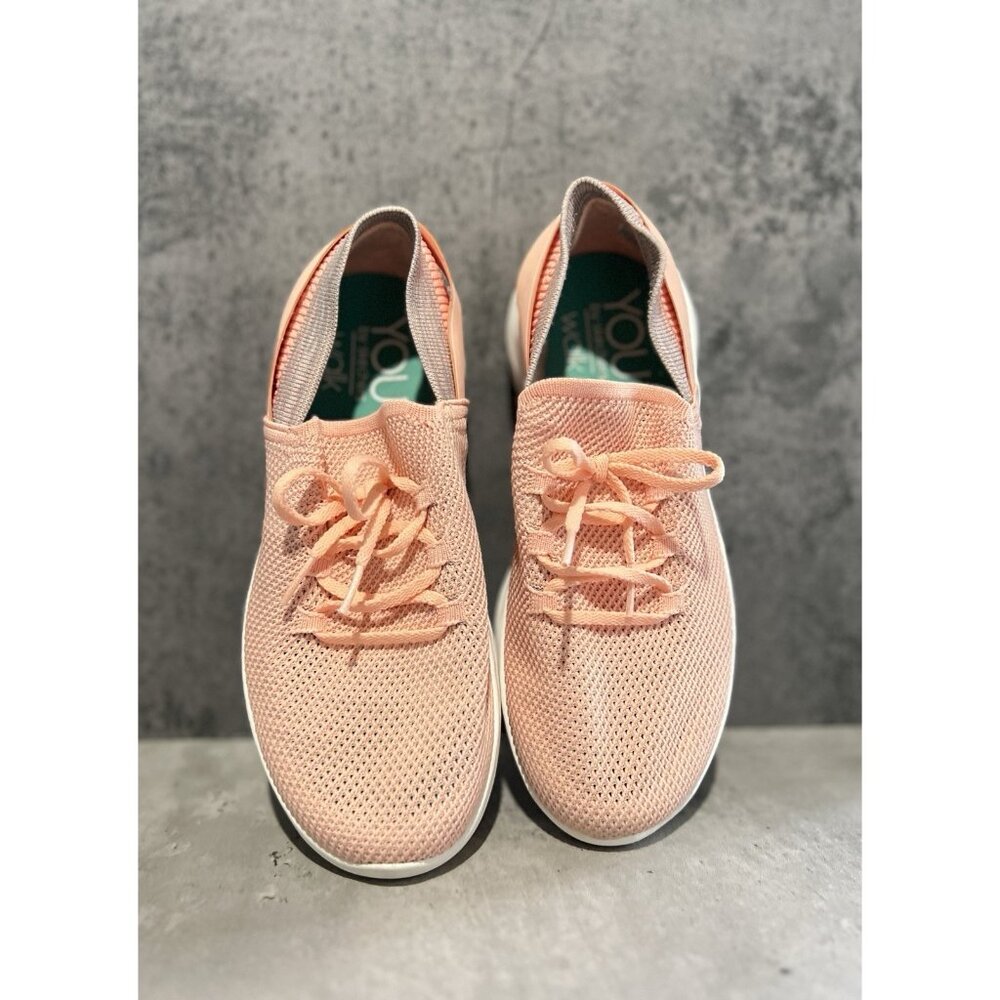 Skechers You Spirit Womens Athletic Running Training Shoes Size 7 Peach White - Picture 9 of 12